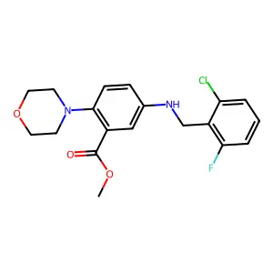 Methyl 5-[(2-chloro-6-fluorophenyl)methylamino]-2-morpholin-4-ylbenzoate structure