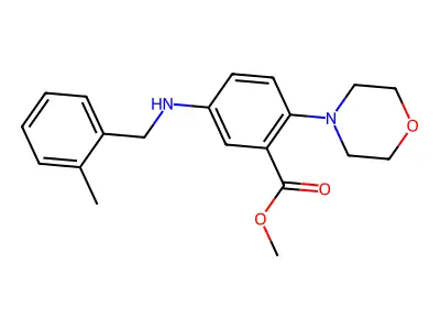 Methyl 5-[(2-methylbenzyl)amino]-2-(4-morpholinyl)benzoate structure