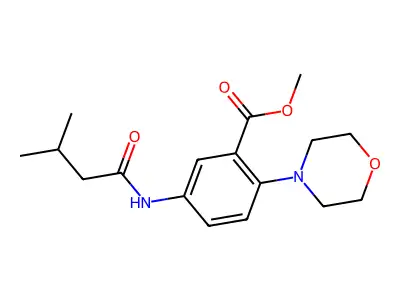Methyl 5-(3-methylbutanoylamino)-2-morpholin-4-ylbenzoate structure
