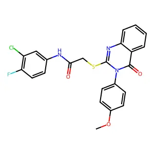 N-(3-chloro-4-fluorophenyl)-2-{[3-(4-methoxyphenyl)-4-oxo-3,4-dihydroquinazolin-2-yl]sulfanyl}acetamide structure