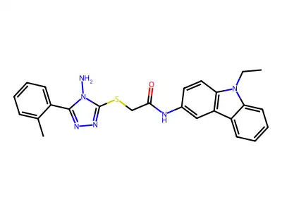 2-{[4-amino-5-(2-methylphenyl)-4H-1,2,4-triazol-3-yl]sulfanyl}-N-(9-ethyl-9H-carbazol-3-yl)acetamide structure