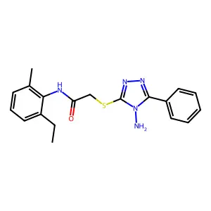 2-(4-amino-5-phenyl(1,2,4-triazol-3-ylthio))-N-(6-ethyl-2-methylphenyl)acetami de structure
