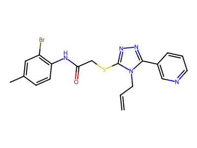 N-(2-bromo-4-methylphenyl)-2-{[4-(prop-2-en-1-yl)-5-(pyridin-3-yl)-4H-1,2,4-triazol-3-yl]sulfanyl}acetamide structure