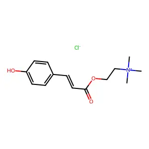 2-[3-(4-Hydroxyphenyl)prop-2-enoyloxy]ethyl-trimethylazanium chloride structure