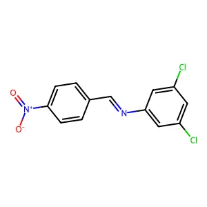 Benzenamine, 3,5-dichloro-N-[(4-nitrophenyl)methylene]- structure