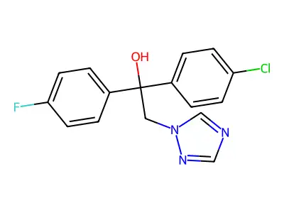 1-(4-chlorophenyl)-1-(4-fluorophenyl)-2-(1H-1,2,4-triazol-1-yl)-1-ethanol structure