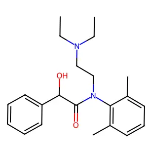N-(2-Diethylaminoethyl)-2',6'-mandeloxylidide structure