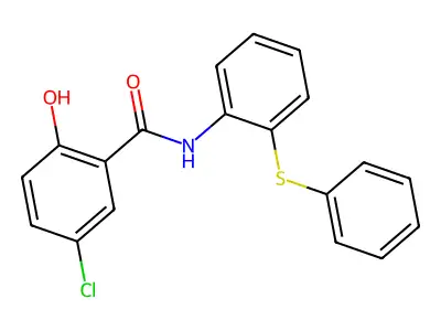 Benzamide, 5-chloro-2-hydroxy-N-(2-(phenylthio)phenyl)- structure