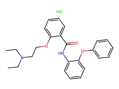 Benzamide, 2-(2-(diethylamino)ethoxy)-N-(2-phenoxyphenyl)-, monohydrochloride structure