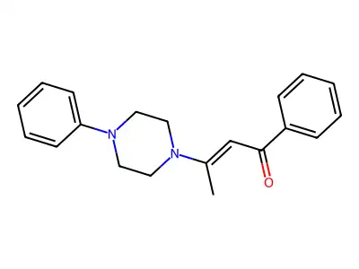 1-Phenyl-3-(4-phenylpiperazin-1-yl)but-2-en-1-one structure