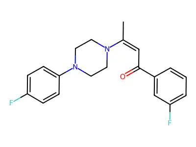 1-(3-Fluorophenyl)-3-[4-(4-fluorophenyl)piperazin-1-yl]but-2-en-1-one structure