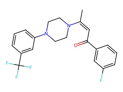 1-(3-Fluorophenyl)-3-[4-[3-(trifluoromethyl)phenyl]piperazin-1-yl]but-2-en-1-one structure