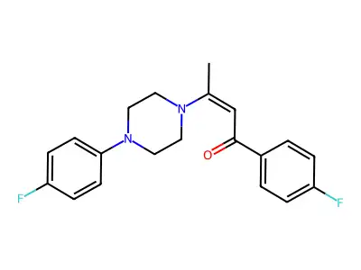1-(4-Fluorophenyl)-3-[4-(4-fluorophenyl)piperazin-1-yl]but-2-en-1-one structure