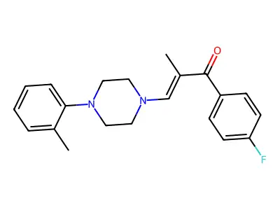 1-(4-Fluorophenyl)-2-methyl-3-(4-(2-methylphenyl)-1-piperazinyl)-2-propen-1-one structure