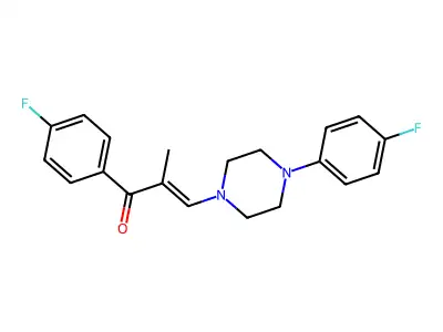 1-(4-Fluorophenyl)-3-[4-(4-fluorophenyl)piperazin-1-yl]-2-methylprop-2-en-1-one structure
