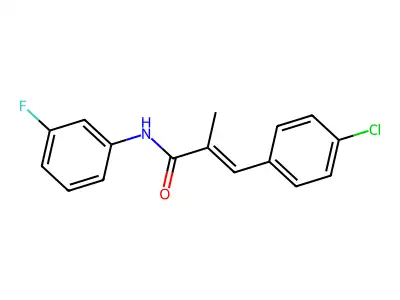 (E)-3-(4-chlorophenyl)-N-(3-fluorophenyl)-2-methylprop-2-enamide structure