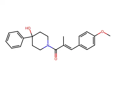 1-(3-(4-Methoxyphenyl)-2-methyl-1-oxo-2-propenyl)-4-phenyl-4-piperidin ol structure