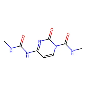 N-methyl-4-(methylcarbamoylamino)-2-oxopyrimidine-1-carboxamide structure