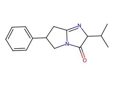 3H-Pyrrolo(1,2-a)imidazol-3-one, 2,5,6,7-tetrahydro-2-(1-methylethyl)-6-phenyl- structure