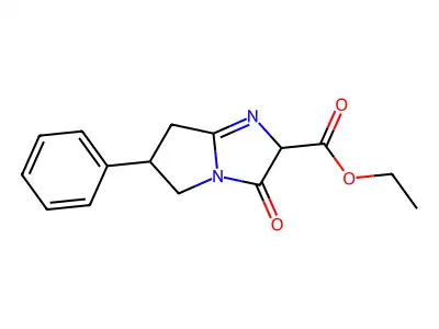 Ethyl 2,5,6,7-tetrahydro-3-oxo-6-phenyl-3H-pyrrolo(1,2-a)imidazole-2-carboxylate structure