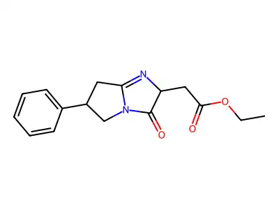 Ethyl 2,5,6,7-tetrahydro-3-oxo-6-phenyl-3H-pyrrolo(1,2-a)imidazole-2-acetate structure