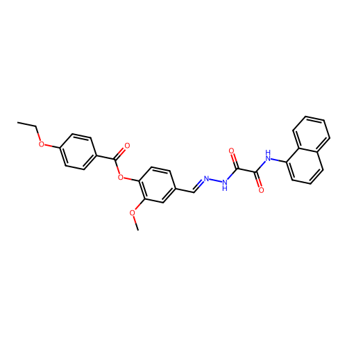 2-methoxy-4-((E)-{[(1-naphthylamino)(oxo)acetyl]hydrazono}methyl)phenyl 4-ethoxybenzoate structure
