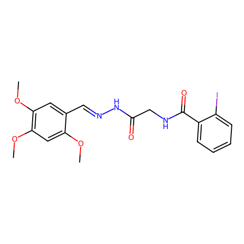 2-iodo-N-{2-oxo-2-[(2E)-2-(2,4,5-trimethoxybenzylidene)hydrazino]ethyl}benzamide structure