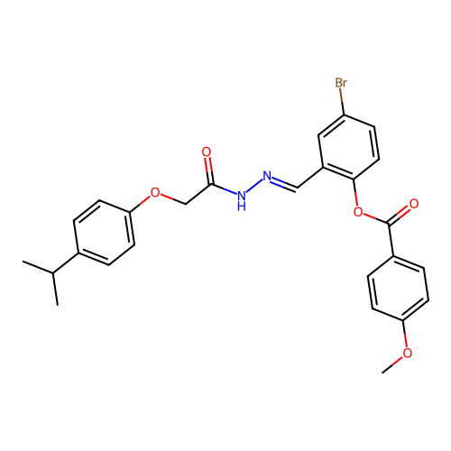 4-BR-2-(2-((4-Isopropylphenoxy)acetyl)carbohydrazonoyl)phenyl 4-methoxybenzoate structure