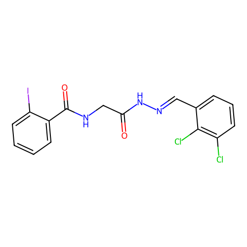 N-(2-(2-(2,3-Dichlorobenzylidene)hydrazino)-2-oxoethyl)-2-iodobenzamide structure