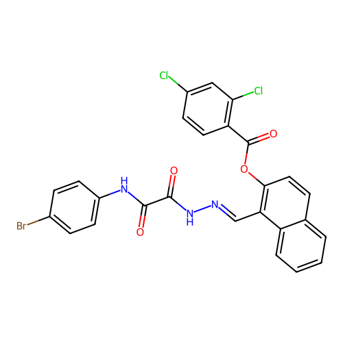 1-(2-((4-Bromoanilino)(oxo)AC)carbohydrazonoyl)-2-naphthyl 2,4-dichlorobenzoate structure