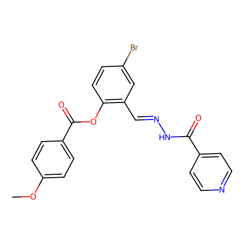 4-Bromo-2-(2-isonicotinoylcarbohydrazonoyl)phenyl 4-methoxybenzoate structure
