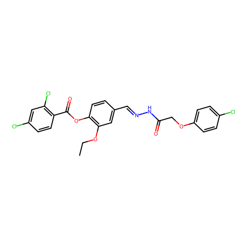 4-(2-((4-Chlorophenoxy)AC)carbohydrazonoyl)-2-ethoxyphenyl 2,4-dichlorobenzoate structure