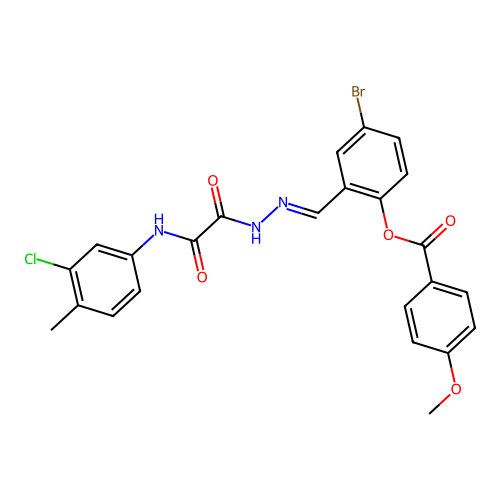 4-BR-2-(2-((3-CL-4-Methylanilino)(oxo)AC)carbohydrazonoyl)PH 4-methoxybenzoate structure