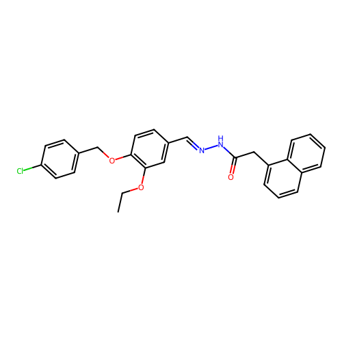 N'-(4-((4-Chlorobenzyl)oxy)-3-ethoxybenzylidene)-2-(1-naphthyl)acetohydrazide structure