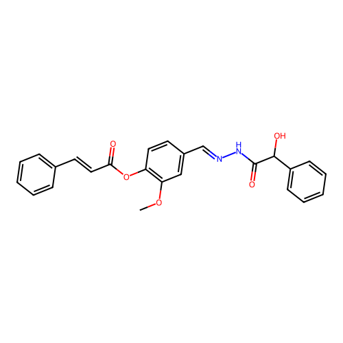 4-(2-(Hydroxy(phenyl)acetyl)carbohydrazonoyl)-2-methoxyphenyl 3-phenylacrylate structure
