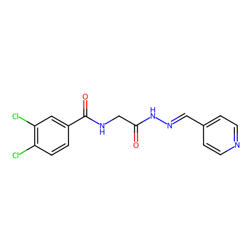 3,4-dichloro-N-{2-oxo-2-[(2E)-2-(4-pyridinylmethylene)hydrazino]ethyl}benzamide structure