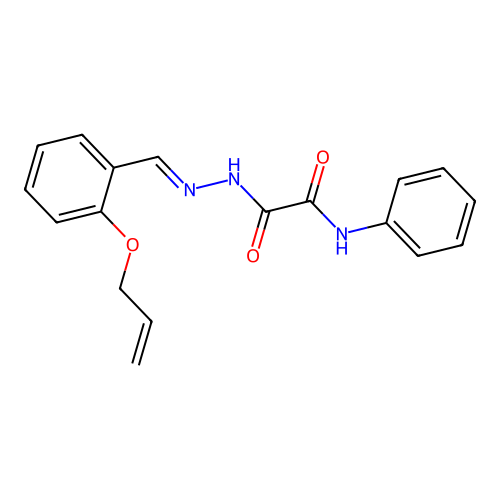N-phenyl-N'-[(2-prop-2-enoxyphenyl)methylideneamino]oxamide structure