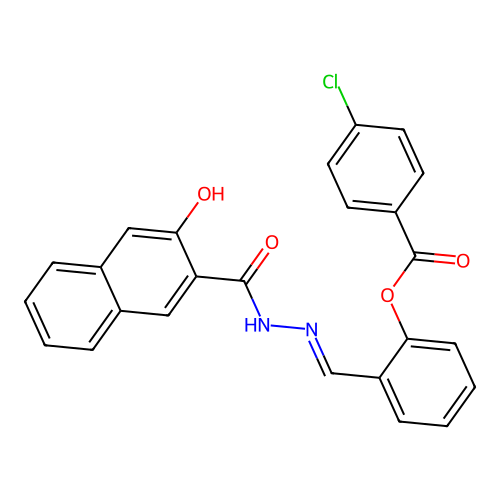 2-{(E)-[2-(3-hydroxy-2-naphthoyl)hydrazono]methyl}phenyl 4-chlorobenzoate structure