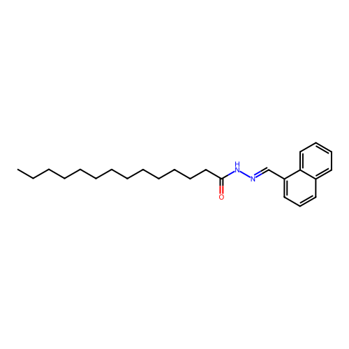 N-(naphthalen-1-ylmethylideneamino)tetradecanamide structure
