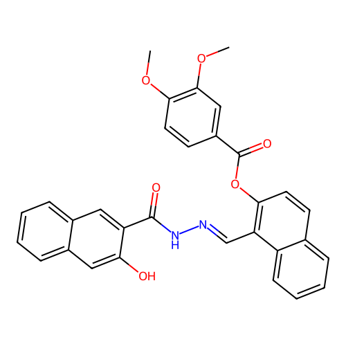 1-(2-(3-Hydroxy-2-naphthoyl)carbohydrazonoyl)-2-naphthyl 3,4-dimethoxybenzoate structure