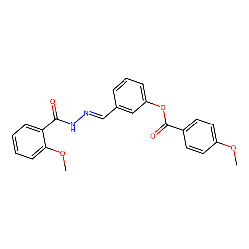 [3-[[(2-Methoxybenzoyl)hydrazinylidene]methyl]phenyl] 4-methoxybenzoate structure