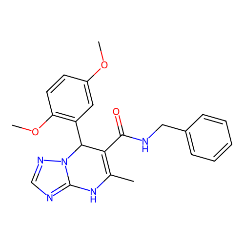 N-benzyl-7-(2,5-dimethoxyphenyl)-5-methyl-4,7-dihydro[1,2,4]triazolo[1,5-a]pyrimidine-6-carboxamide structure