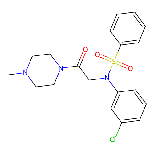 N-(3-chlorophenyl)-N-[2-(4-methylpiperazin-1-yl)-2-oxoethyl]benzenesulfonamide structure