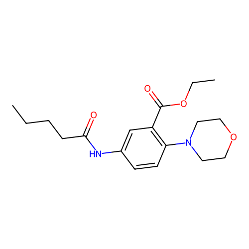 Ethyl 2-morpholin-4-yl-5-(pentanoylamino)benzoate structure