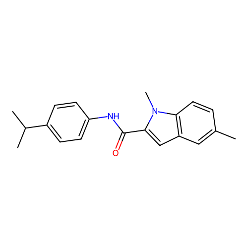 1,5-dimethyl-N-[4-(propan-2-yl)phenyl]-1H-indole-2-carboxamide structure