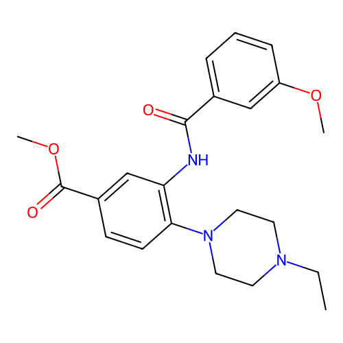 Methyl 4-(4-ethylpiperazin-1-YL)-3-(3-methoxybenzamido)benzoate structure