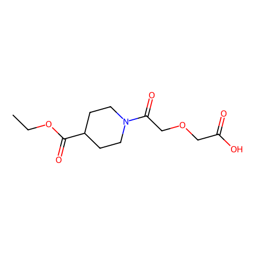 {2-[4-(Ethoxycarbonyl)piperidin-1-yl]-2-oxoethoxy}acetic acid structure