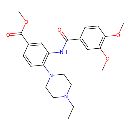 Methyl 3-[(3,4-dimethoxybenzoyl)amino]-4-(4-ethyl-1-piperazinyl)benzoate structure