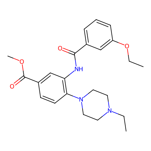 Methyl 3-[(3-ethoxybenzoyl)amino]-4-(4-ethylpiperazin-1-yl)benzoate structure