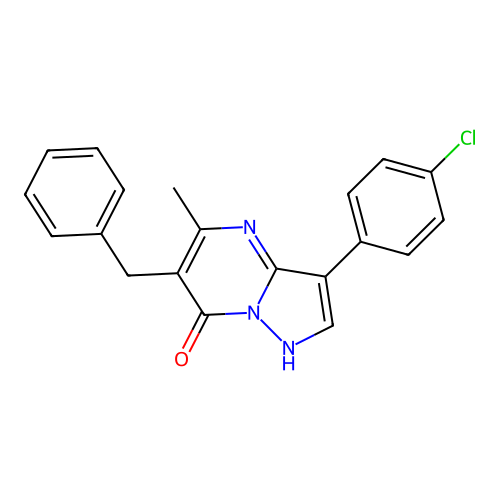 6-benzyl-3-(4-chlorophenyl)-5-methylpyrazolo[1,5-a]pyrimidin-7(4H)-one structure
